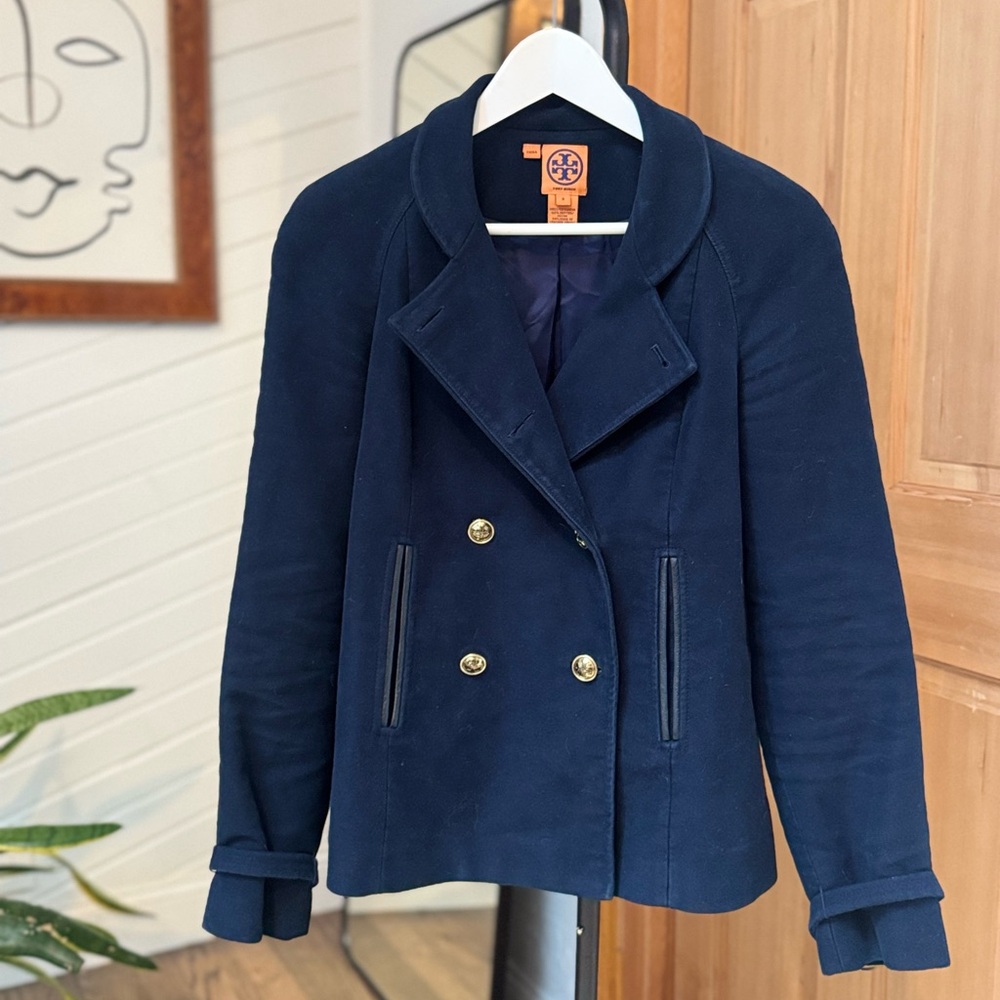Tory Burch Midnight Blue Pea Coat - Picture 3 of 7
